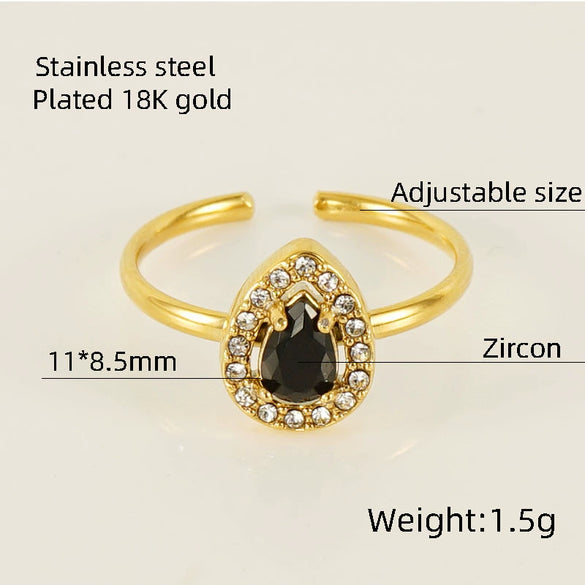 Wholesale Ring 316L Stainless Steel Highend Geometric Style Doublelayer Zirconiaembedded Love Ring For Women