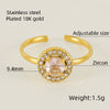 Wholesale Ring 316L Stainless Steel Highend Geometric Style Doublelayer Zirconiaembedded Love Ring For Women