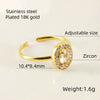 Wholesale Ring 316L Stainless Steel Highend Geometric Style Doublelayer Zirconiaembedded Love Ring For Women
