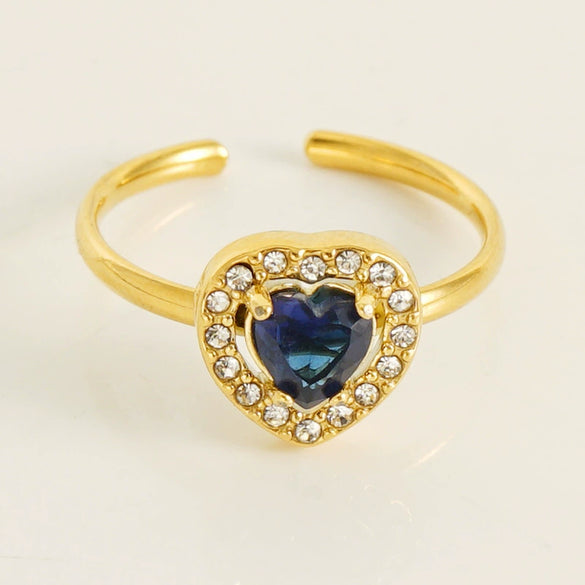 Wholesale Ring 316L Stainless Steel Highend Geometric Style Doublelayer Zirconiaembedded Love Ring For Women