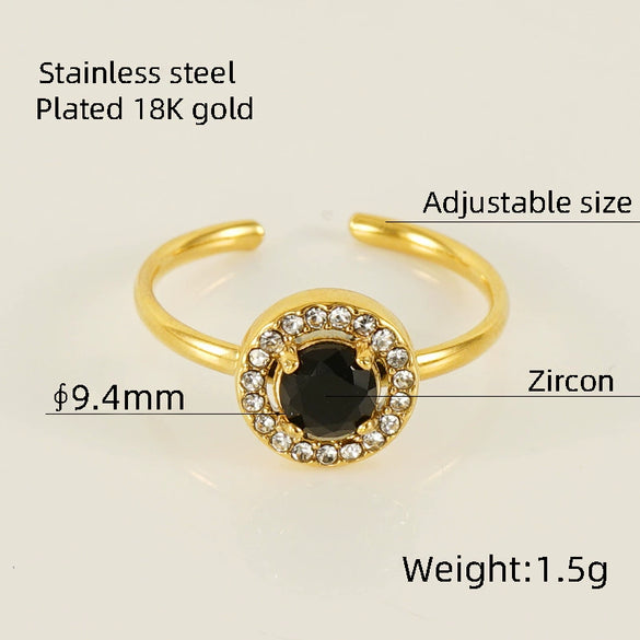 Wholesale Ring 316L Stainless Steel Highend Geometric Style Doublelayer Zirconiaembedded Love Ring For Women