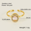 Wholesale Ring 316L Stainless Steel Highend Geometric Style Doublelayer Zirconiaembedded Love Ring For Women