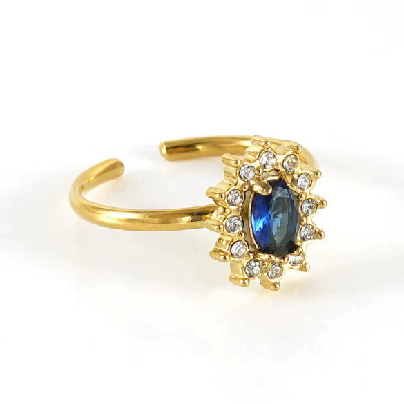 Wholesale Ring 316L Stainless Steel Highend Geometric Style Doublelayer Zirconiaembedded Love Ring For Women