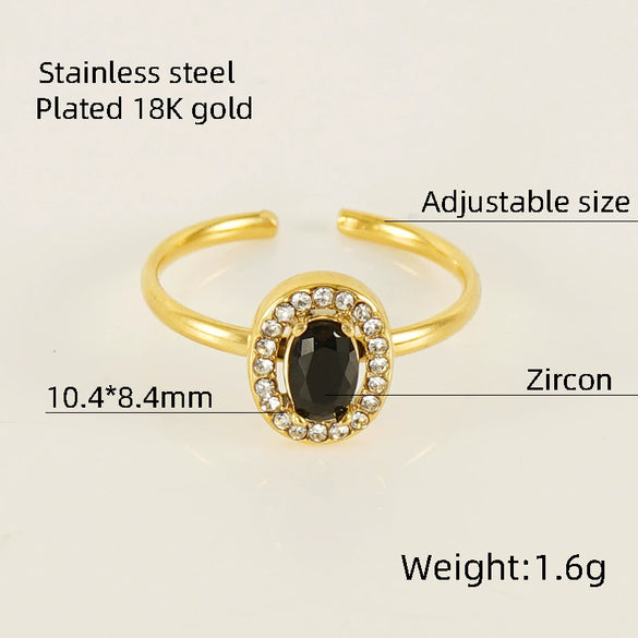 Wholesale Ring 316L Stainless Steel Highend Geometric Style Doublelayer Zirconiaembedded Love Ring For Women