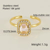 Wholesale Ring 316L Stainless Steel Highend Geometric Style Doublelayer Zirconiaembedded Love Ring For Women