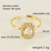 Wholesale Ring 316L Stainless Steel Highend Geometric Style Doublelayer Zirconiaembedded Love Ring For Women