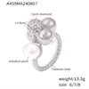 Wholesale Ring 316L Stainless Steel Imitation Pearls Geometric Multiball Stitching Diamondencrusted Electroplated 18K Real Gold For Women