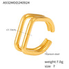 Wholesale Ring 316L Stainless Steel 18K Gold Plated Ushaped Geometric Simple Style