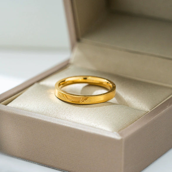 Wholesale Ring Titanium Steel Letter Light Luxury Jewelry For Women And Couples Electroplated