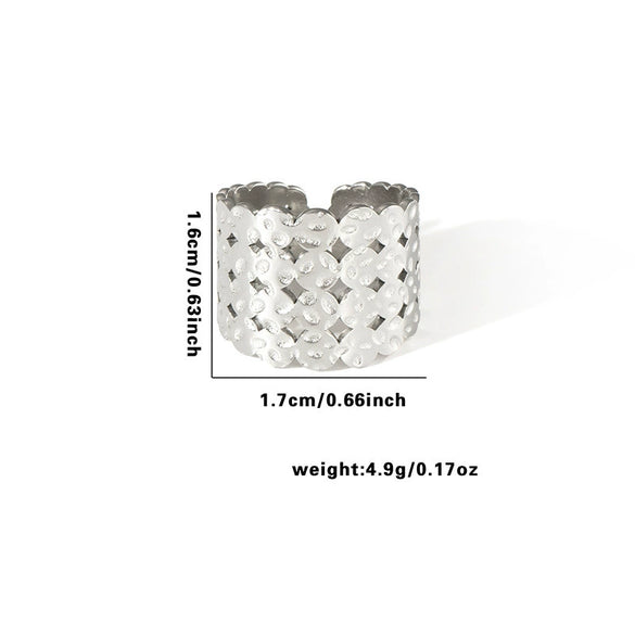 Wholesale Ring Titanium Steel Multi Layer Geometric Disc Electroplated With Letters Numbers Text