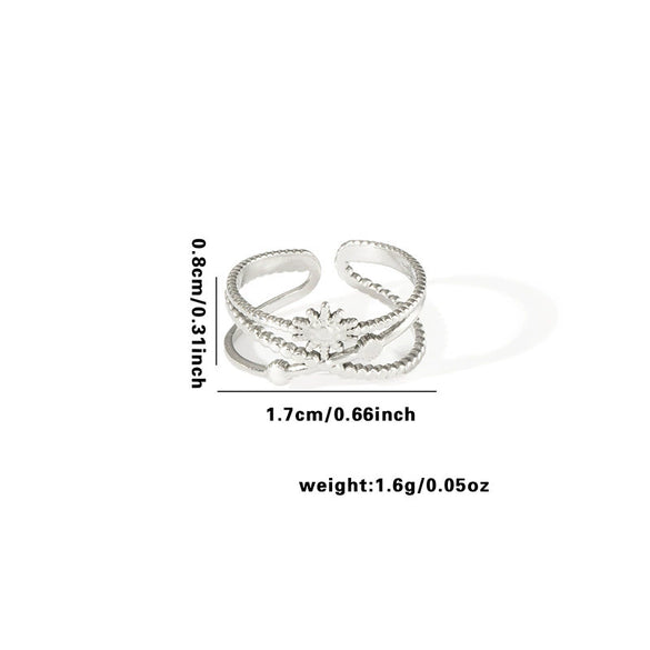 Wholesale Ring Titanium Steel Multi Layer Geometric Disc Electroplated With Letters Numbers Text