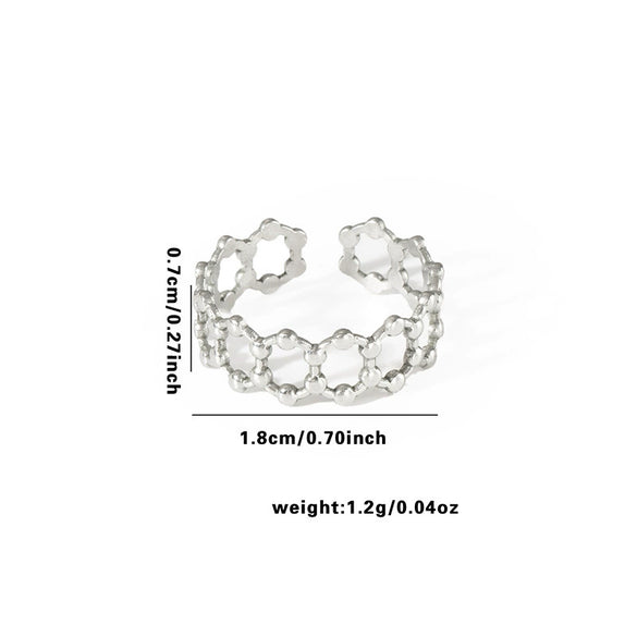 Wholesale Ring Titanium Steel Multi Layer Geometric Disc Electroplated With Letters Numbers Text