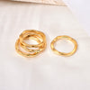 Wholesale Ring Titanium Steel Plated Gold Geometric Style Women's