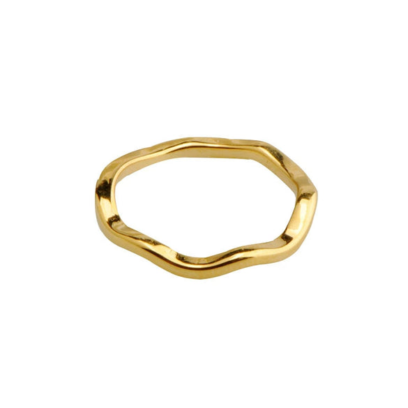 Wholesale Ring Titanium Steel Plated Gold Geometric Style Women's