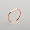 Wholesale Ring Titanium Steel Plated 18K Rose Gold Simple Love Letter Square Thin Coil Women's Fashion Tail Ring
