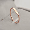 Wholesale Ring Titanium Steel Plated 18K Rose Gold Simple Love Letter Square Thin Coil Women's Fashion Tail Ring