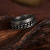 Wholesale Ring Titanium Steel Retro Distressed Style With Roman Numeral And Rotatable Chain Design
