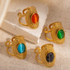 Wholesale Ring Titanium Steel Retro Exaggerated Stylish Geometric U Shape Electroplating For Women