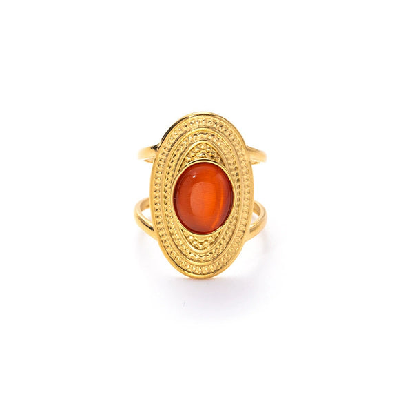 Wholesale Ring Titanium Steel Retro Exaggerated Stylish Geometric U Shape Electroplating For Women