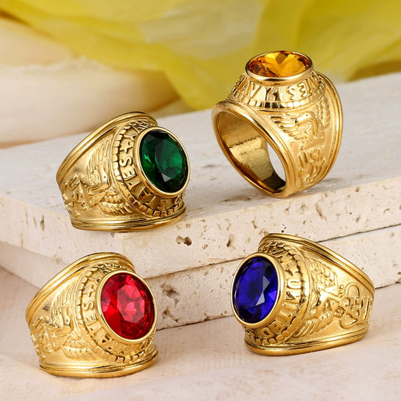 Wholesale Ring Titanium Steel Retro Fashion Geometric Polishing Unisex