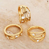Wholesale Ring Titanium Steel Retro Vintage Geometric Electroplating Design For Women