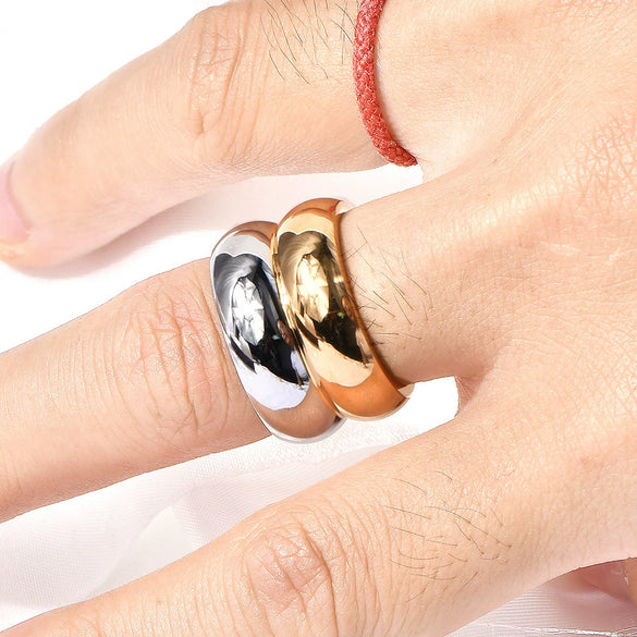 Wholesale Ring Titanium Steel Simple Style With Letters Numbers Text Electroplating For Women