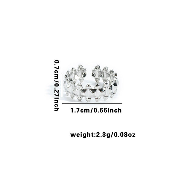 Wholesale Ring Titanium Steel Snakeshaped Interwoven Heart Shape Flower Leaves Letters Numbers Text Electroplated Retro Unisex