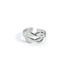 Wholesale Ring Titanium Steel Snakeshaped Interwoven Heart Shape Flower Leaves Letters Numbers Text Electroplated Retro Unisex