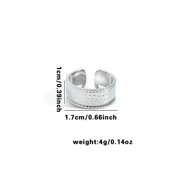 Wholesale Ring Titanium Steel Snakeshaped Interwoven Heart Shape Flower Leaves Letters Numbers Text Electroplated Retro Unisex