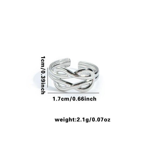 Wholesale Ring Titanium Steel Snakeshaped Interwoven Heart Shape Flower Leaves Letters Numbers Text Electroplated Retro Unisex