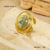 Wholesale Ring Titanium Steel Stainless Steel Round Inlaid With Natural Stone Light Luxury Style Electroplating For Women