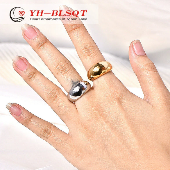 Wholesale Ring Titanium Steel Ushaped Electroplating Retro Exaggerated Style For Female