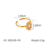Wholesale Ring Titanium Steel Zircon Geometric Open Jewelry Electroplated