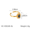 Wholesale Ring Titanium Steel Zircon Geometric Open Jewelry Electroplated