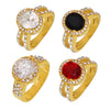 Wholesale Ring 316L Stainless Steel Zircon Rhinestone Geometric Electroplated Oval For Women