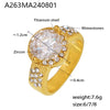Wholesale Ring 316L Stainless Steel Zircon Rhinestone Geometric Electroplated Oval For Women