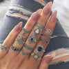 Wholesale Ring Zinc Alloy Geometric Old Style Women's Multijoint Love Ring Set