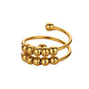 Wholesale Ring Zircon 18K Gold Plated Leaf Pattern Electroplating For Women