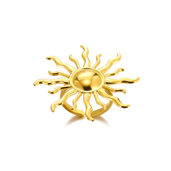 Wholesale Ring Zircon 18K Gold Plated Leaf Pattern Electroplating For Women