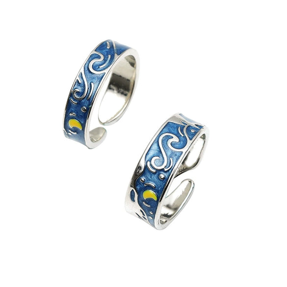 Wholesale Rings Alloy Geometric Oil Dripping Retro Fashion Couple Set