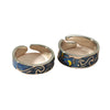 Wholesale Rings Alloy Geometric Oil Dripping Retro Fashion Couple Set
