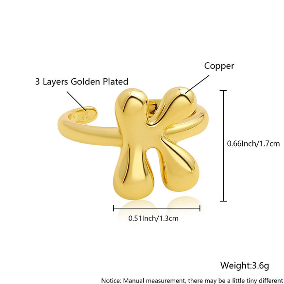 Wholesale Rings Copper Electroplated With English Letters Trendy Unisex Open Rings