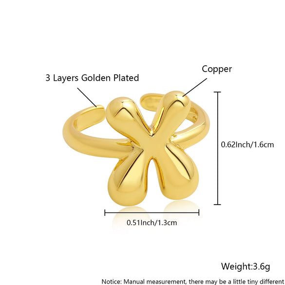 Wholesale Rings Copper Electroplated With English Letters Trendy Unisex Open Rings
