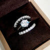 Wholesale Rings Copper Geometric Inlaid Zircon Women's Couple Style