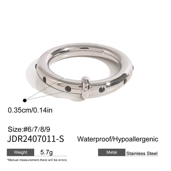 Wholesale Rings French Retro Style Stainless Steel Geometric Electroplating For Women And Men