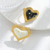 Wholesale Rings Stainless Steel Electroplated Heart Shape Blackwhite Oil Drop