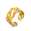 Wholesale Rings Stainless Steel Geometric Electroplated Oval For Women