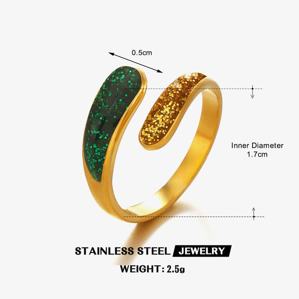 Wholesale Rings Stainless Steel Resin Geometric Electroplating Hiphop Retro Style For Women