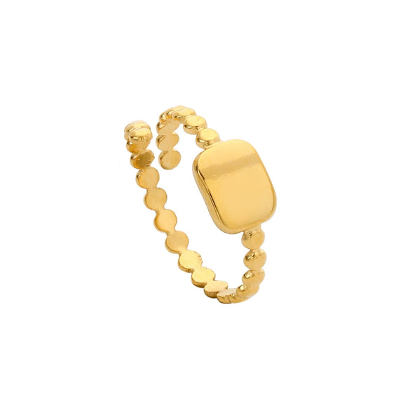 Wholesale Rings Titanium Steel Geometric Hollow Out Electroplated For Women