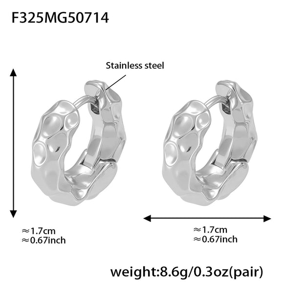 Wholesale Rivet Ring Earrings Polished Titanium Steel Geometric Electroplated For Women